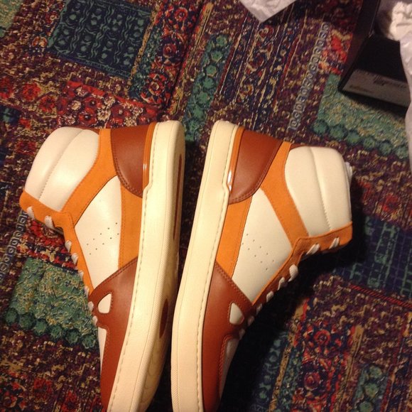 Coach men's Clip Court Multicolor Hi-Top Leather & Suede Sneakers-11D-New in Box - Picture 7 of 14